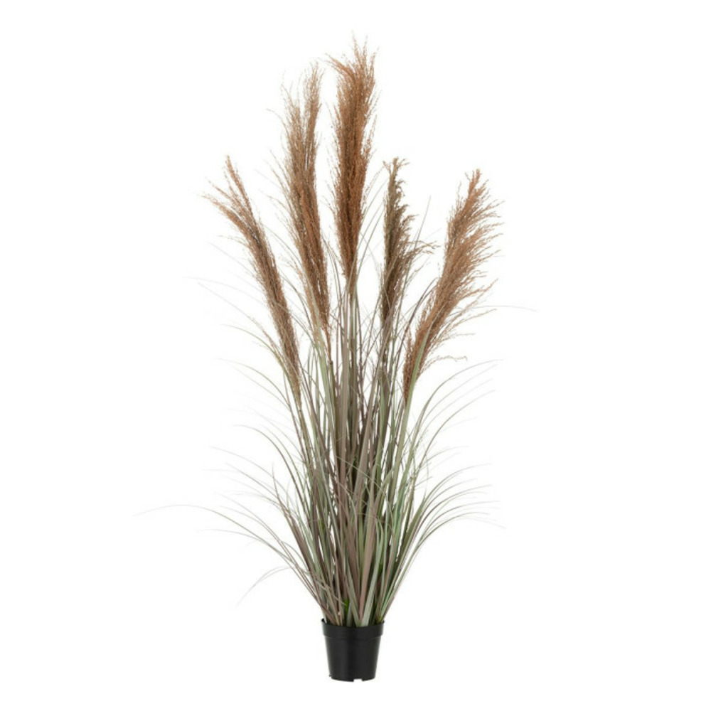 Herbe de pampas artificielle en pot 5 têtes 147cm vert & orange