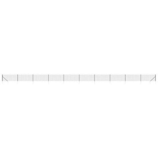 Clôture en treillis métallique et ancrage anthracite 0,8x25 m