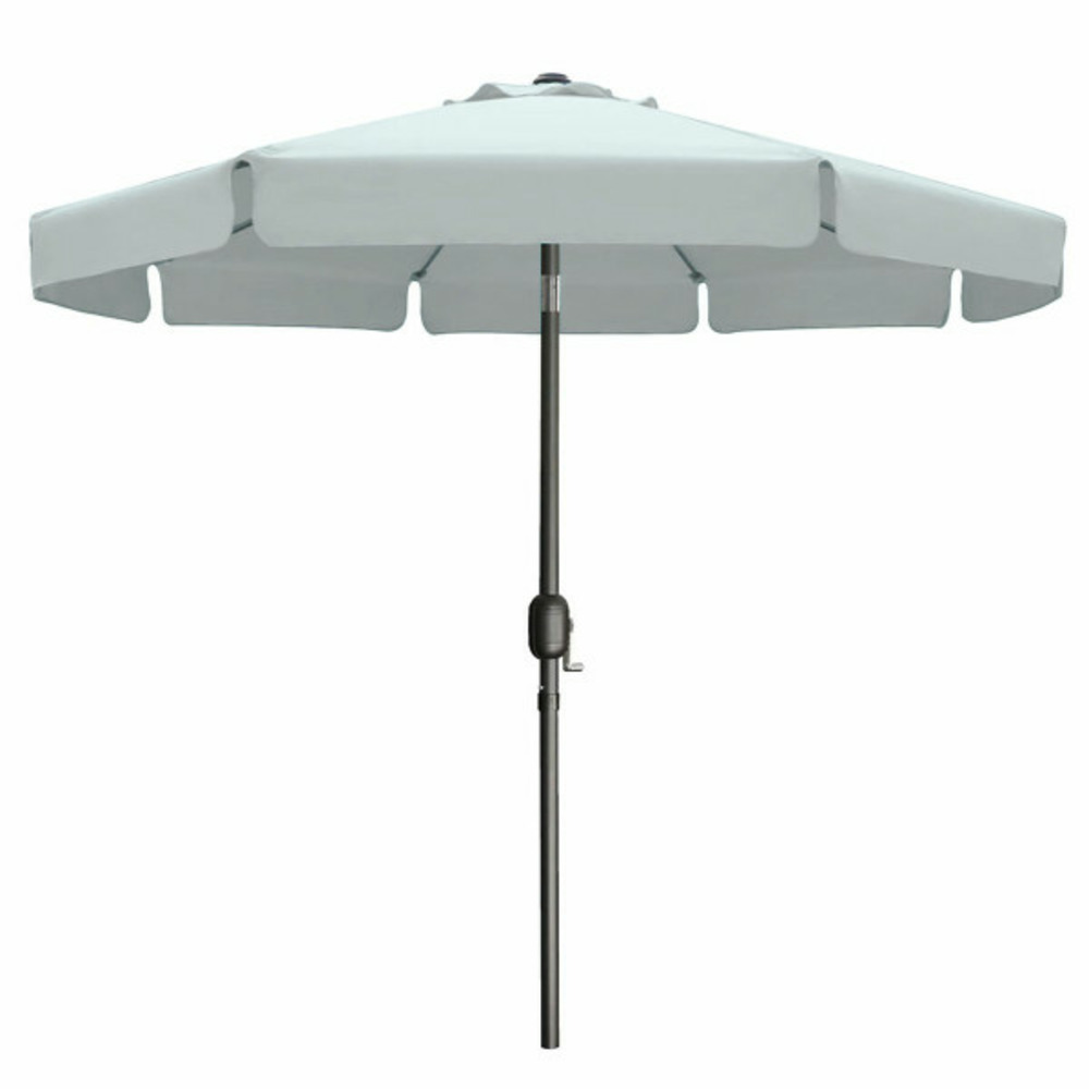 Parasol acero 8 varillas d300 cm poliester blanc jardin, piscine, terrasse
