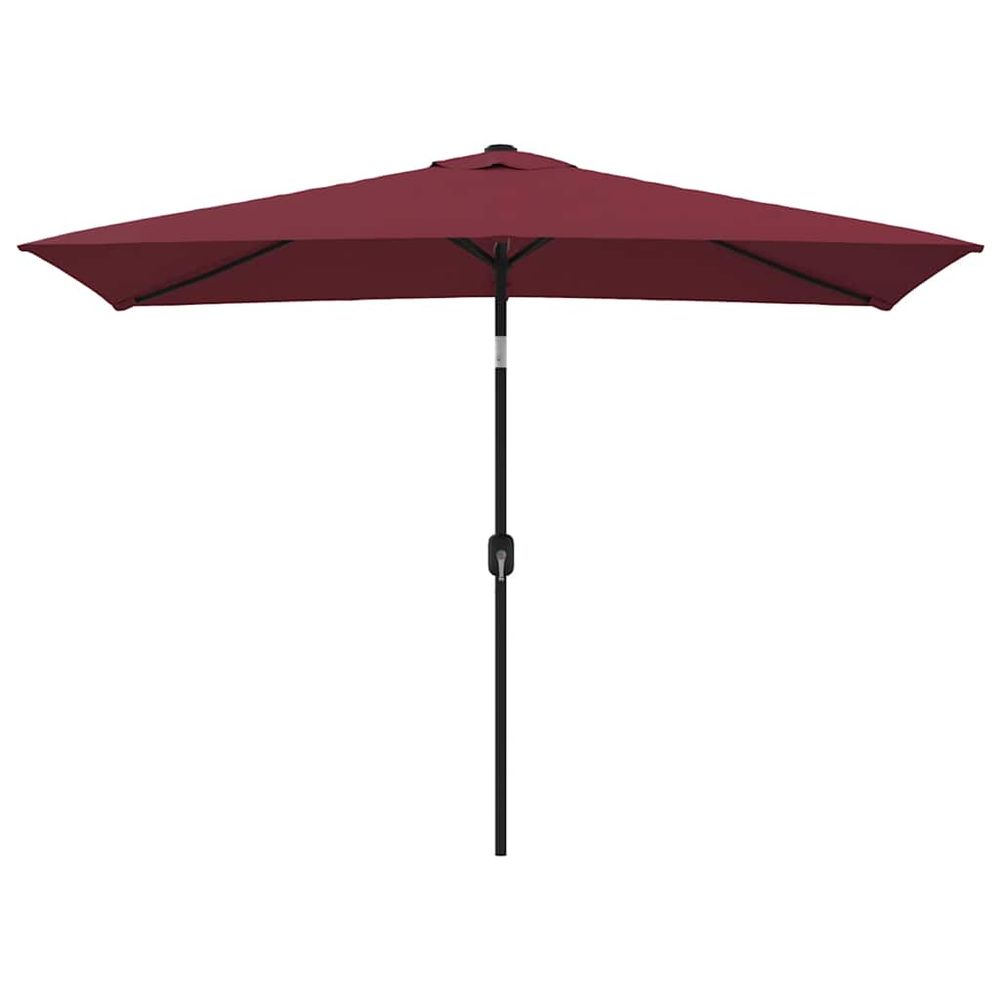 Parasol d'extérieur avec mât en métal 300x200 cm rouge bordeaux