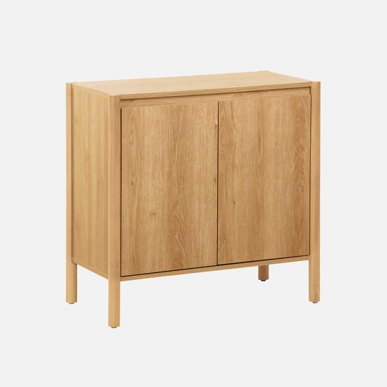 Buffet décor bois 2 portes - 80 x 42 x 78,5 cm - harmony