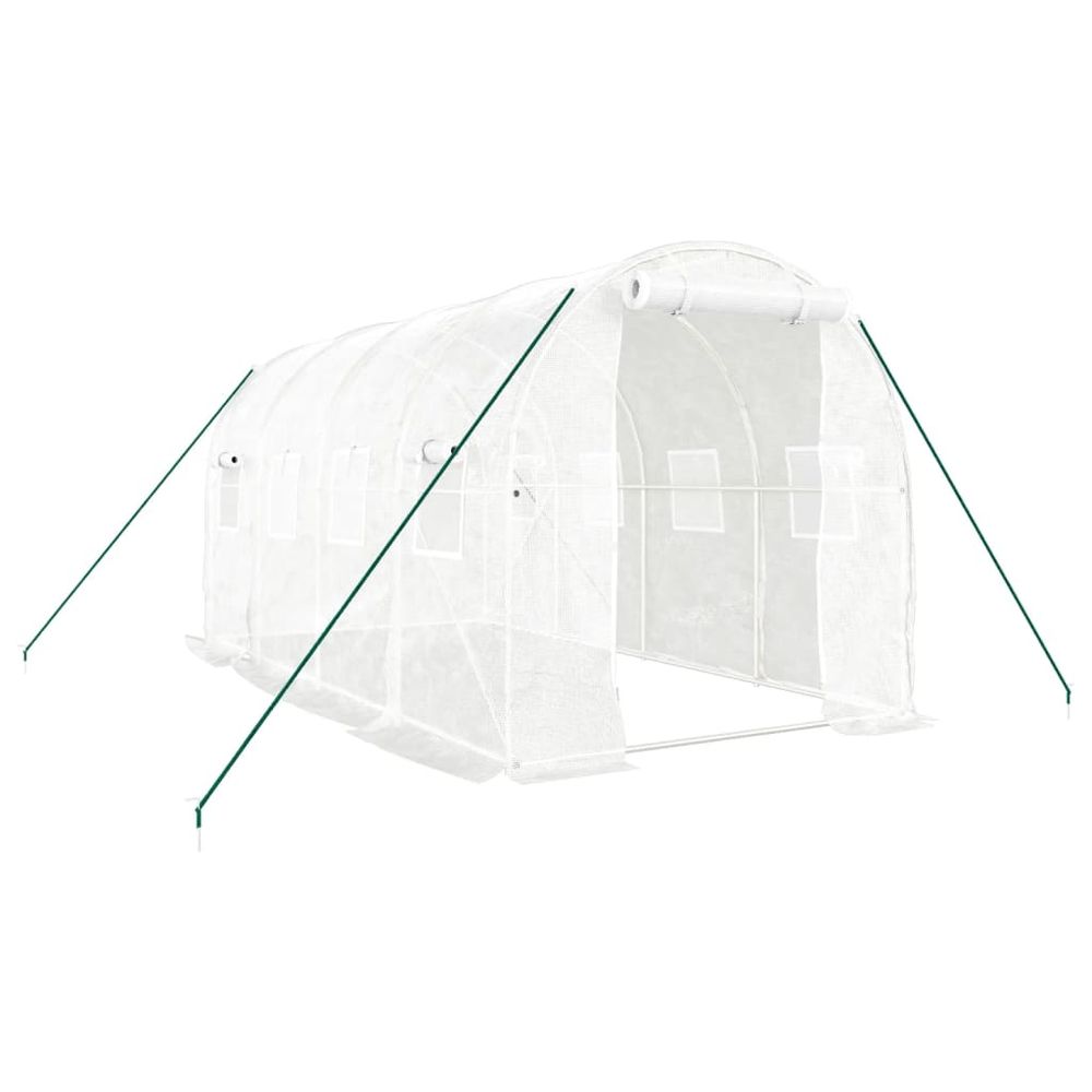 Serre avec cadre en acier blanc 8 m² 4x2x2 m