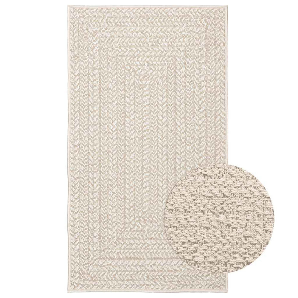 Tapis zizur crème 60x110 cm aspect de jute intérieur extérieur
