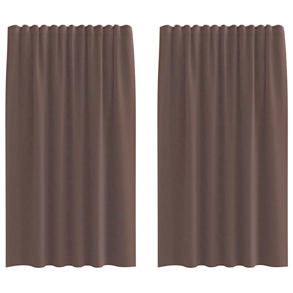 Rideaux en voile avec passants 2 pcs marron