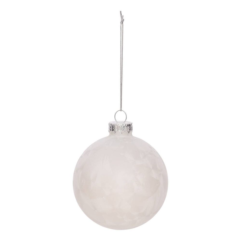 Boule de noël en verre givré blanc d. 60 mm