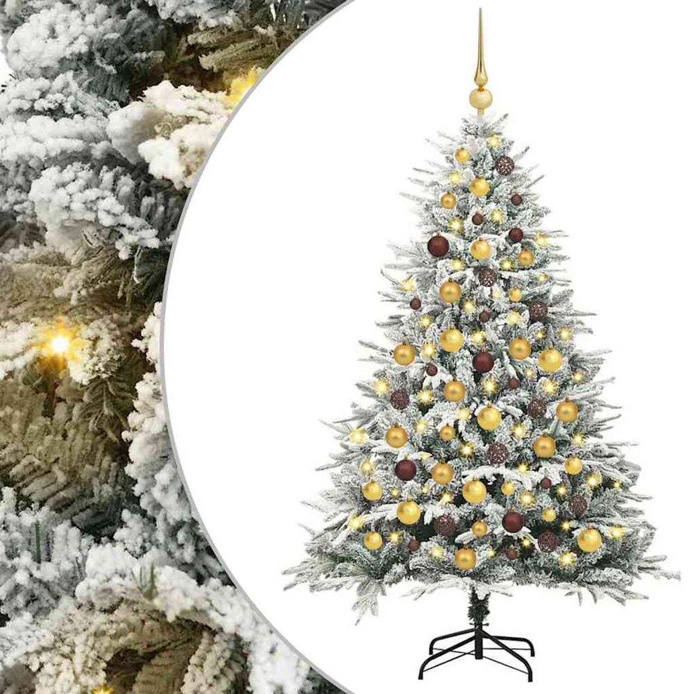 Arbre de noël artificiel pré-éclairé avec ensemble de boules