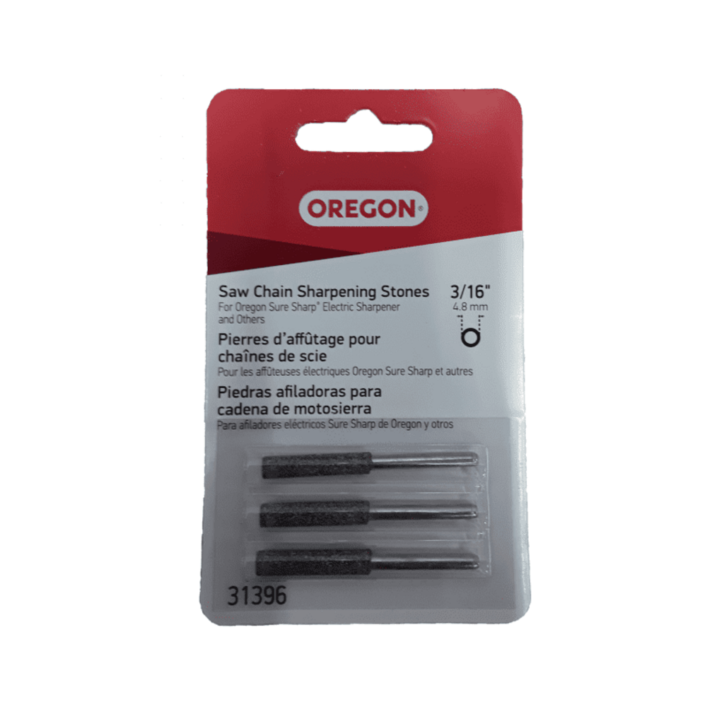 Lot de 3 pierres à aiguiser non filetées pour tronçonneuse 3/16' - oregon 31396