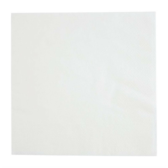 Serviettes cocktail 1 pli format 1/4 recyclable 300mm blanches - lot de 5000 - fiesta