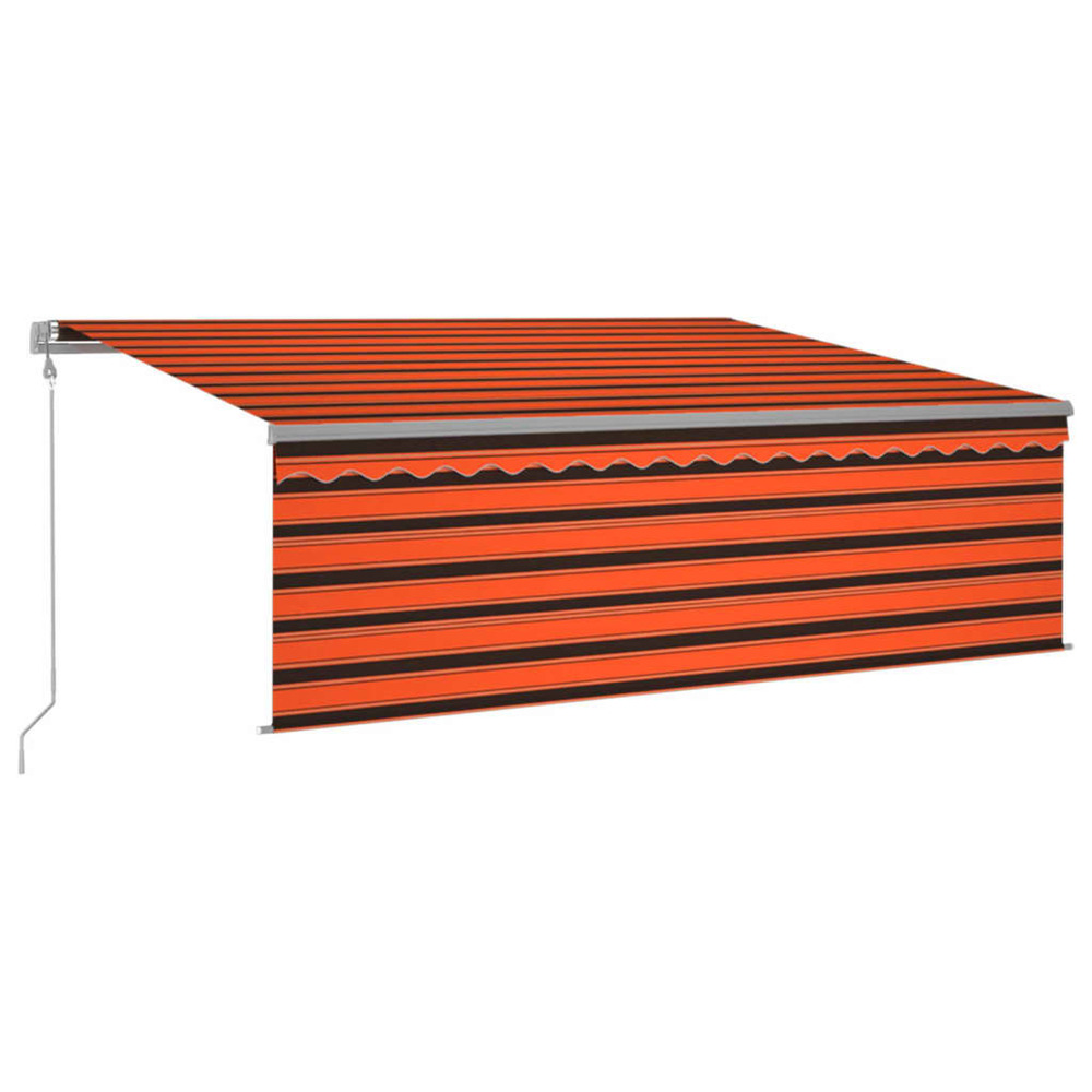 Auvent automatique rétractable et store 4,5x3m orange et marron