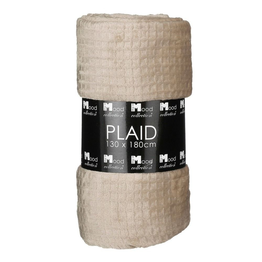 In the mood collection joanne plaid - l180 x l130 cm - polyester - beige