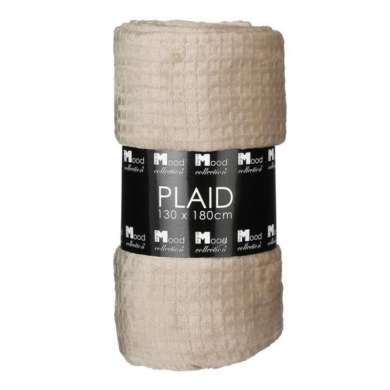 In the mood collection joanne plaid - l180 x l130 cm - polyester - beige