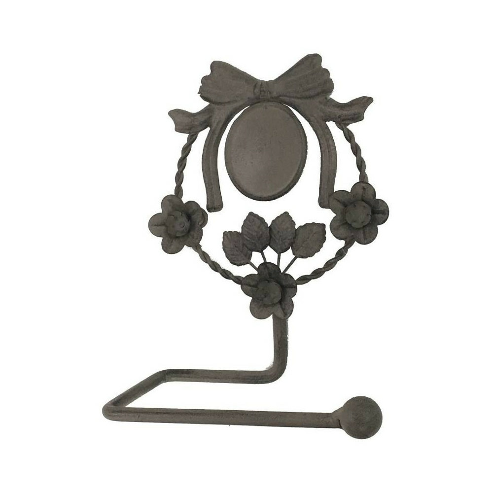 Dérouleur papier toilette en fer forgé marron 20 x 17 x 9 cm