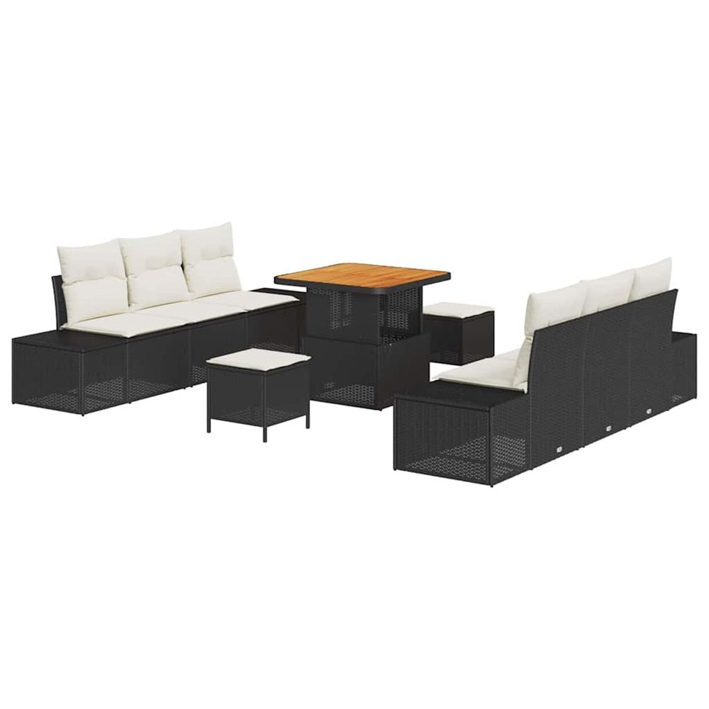 Ensemble de canapé de jardin 9 pc 8-nombre de places noir