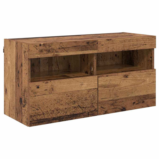 Meuble tv mural bois ancien 80 x 30 x 40 cm bois d'ingénierie