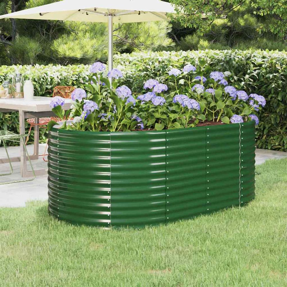 Carré potager surélevé acier potager vert 175x100x68 cm