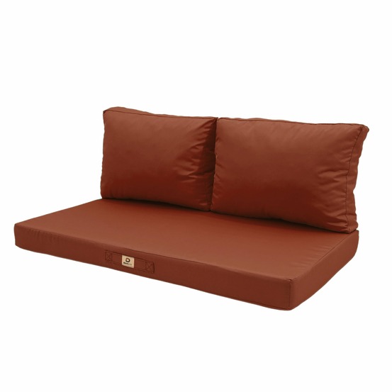 Coussins pour salon de jardin déhoussable 100x50cm terracotta