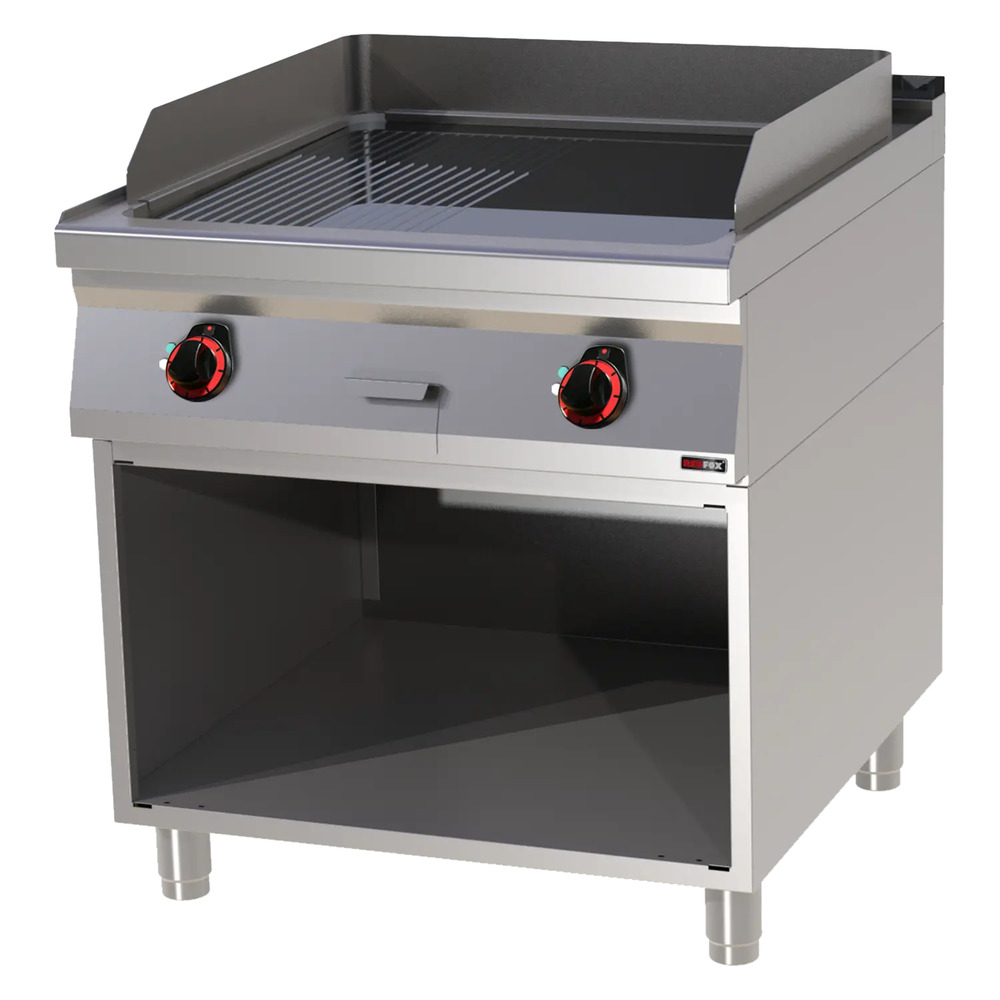 Plaque de cuisson 71x65 électrique chromée combinée avec soubassement 400 v fthrc 90/80 e - redfox