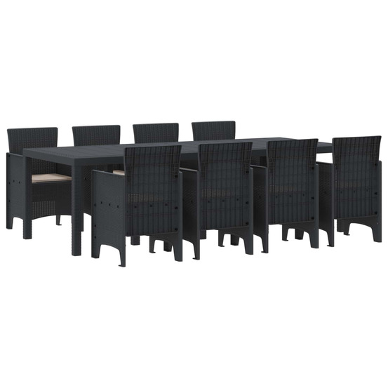 Ensemble de salle à manger pour jardin 9 pcs anthracite