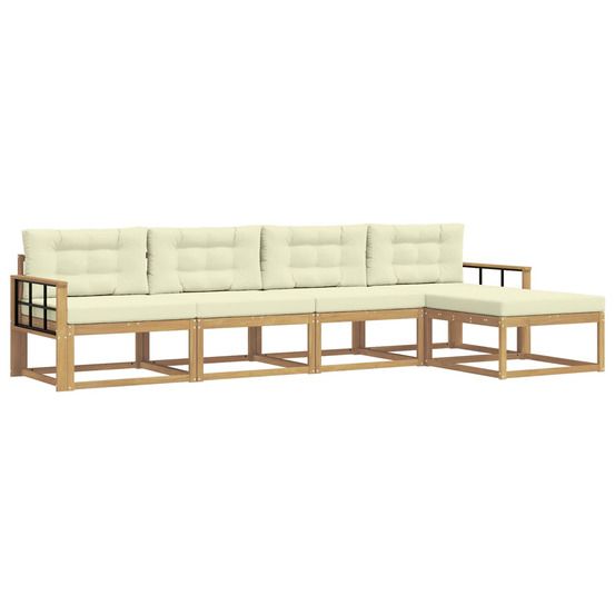 Ensemble de canapés d'extérieur 4 pc blanc et crème polyester