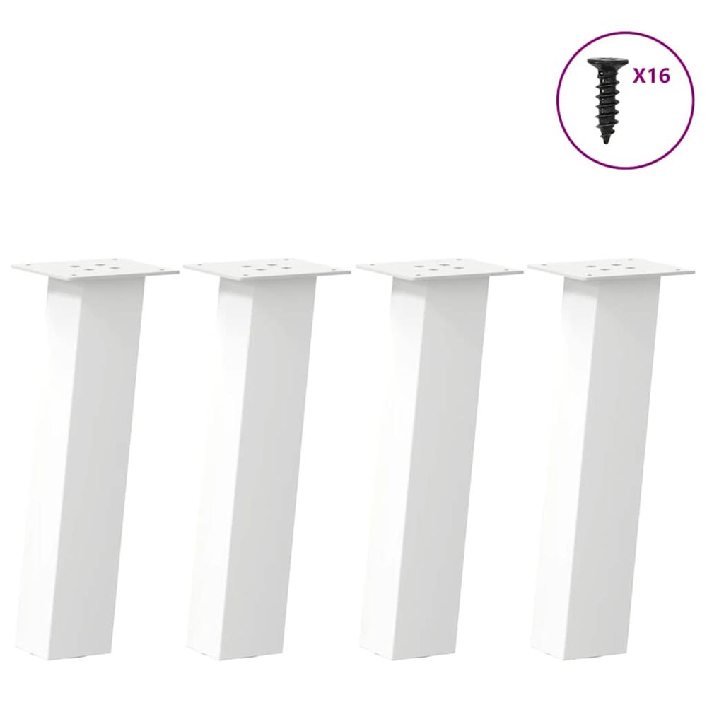 Pieds de table basse 4 pièces blanc 42 cm acier