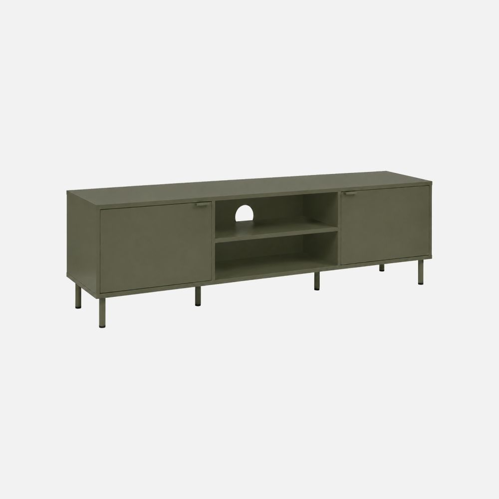 Meuble tv décor bois et métal 160cm - ellie