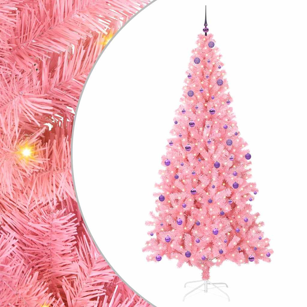 Sapin de noël avec 300 led avec support rose 240 cm pvc