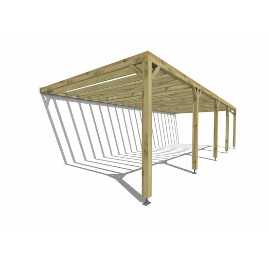 Pergola bois • 10m x 4m • adossée • sens profondeur • livraison comprise