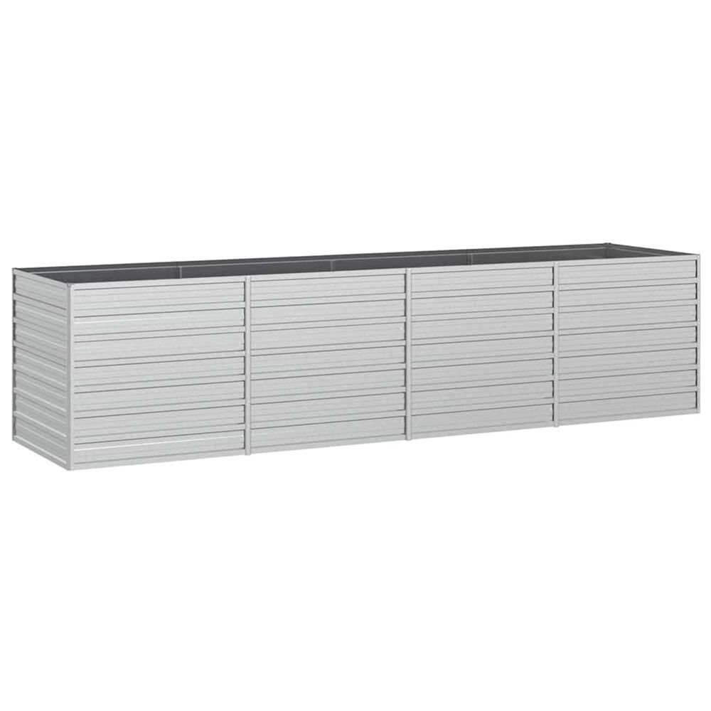 Lit surélevé de jardin 320x80x77 cm acier galvanisé argenté