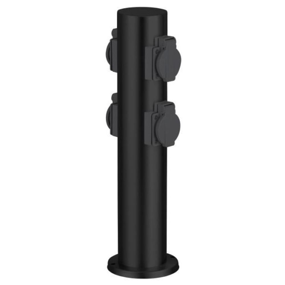- dody borne avec 4 prises noir métal/plastique e27 led xw ip44 - jardin - extérieur - electrique