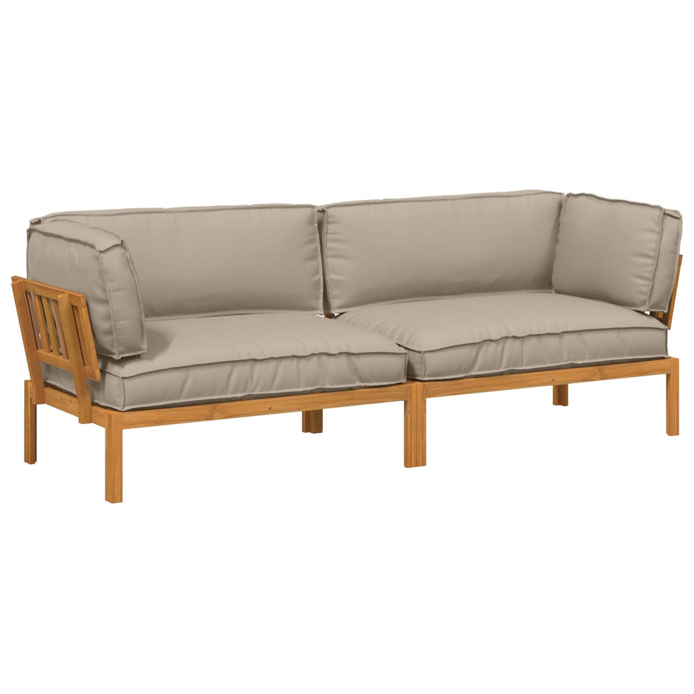 Ensemble de canapés uni 2 pcs taupe bois d'acacia massif