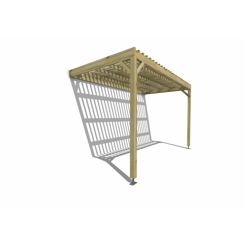 Pergola bois • 4m x 2m • adossée • sens largeur • lattage bois • livraison comprise