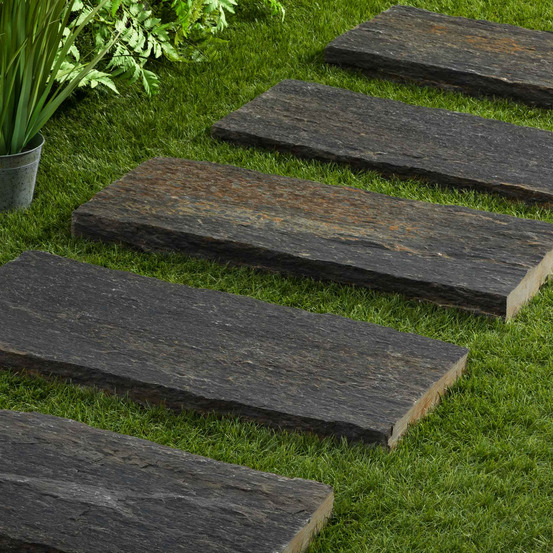 Pas japonais rectangle schiste 80x30x3-7 cm (à l'unité) - ro'ma nature