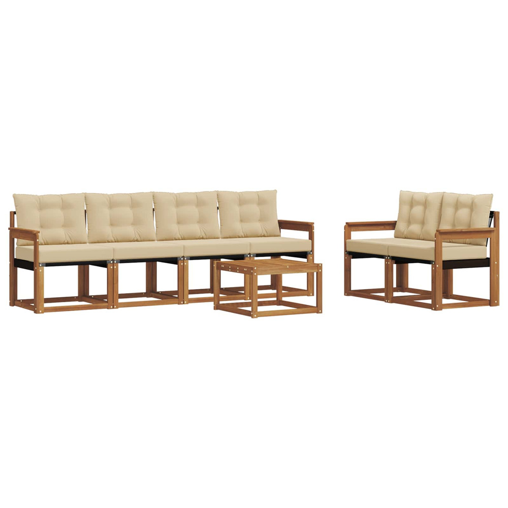 Ensemble de canapés d'extérieur 7 pcs naturel et beige