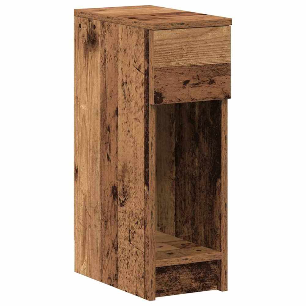 Table de chevet avec tiroir vieux bois 20x36x60 cm