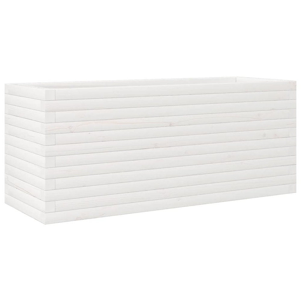 Jardinière d'extérieur blanc 110x40x45,5 cm bois de pin massif