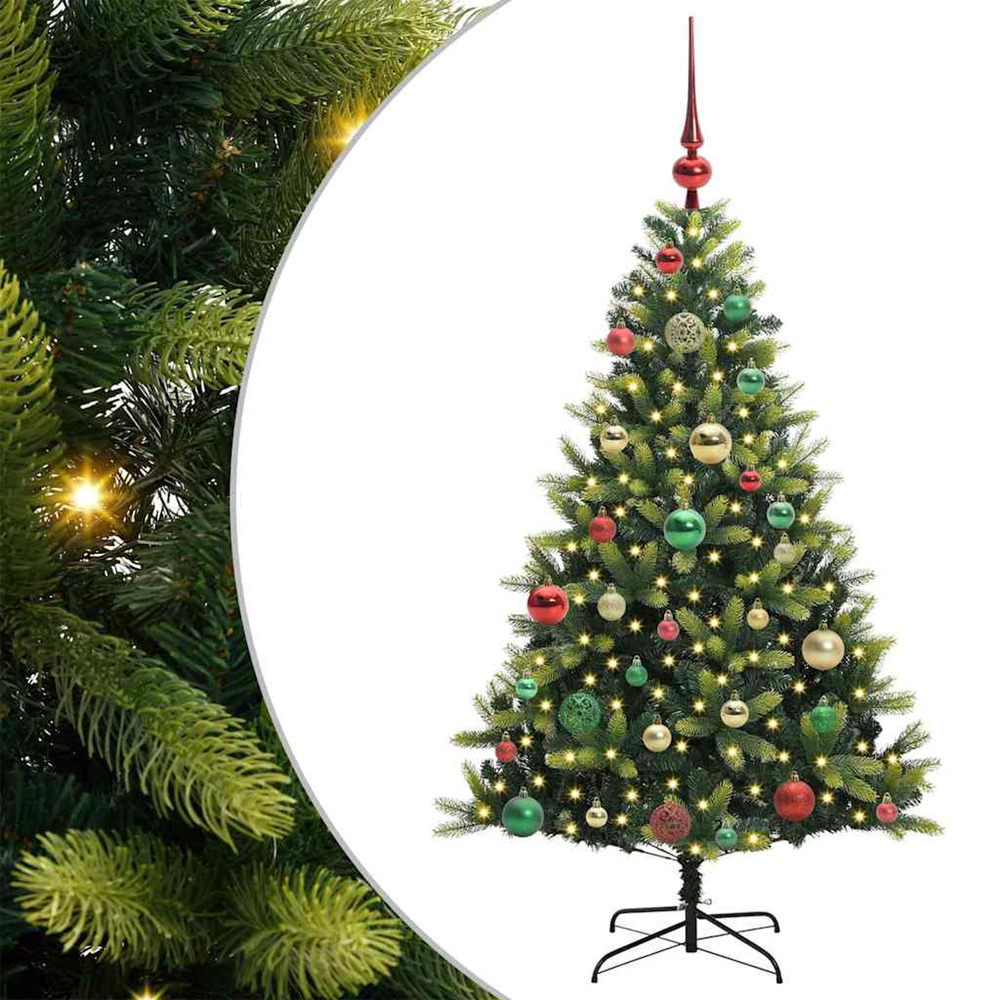 Arbre de noël artificiel à charnières 150 led vert 120 cm