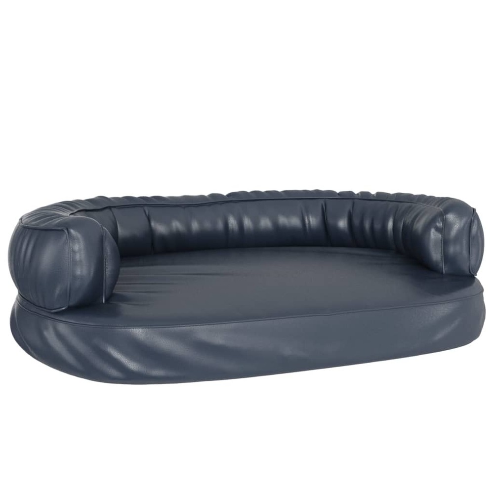 Lit pour chien panier canapé confortable ergonomique mousse foncé 88 x 65cm similicuir bleu