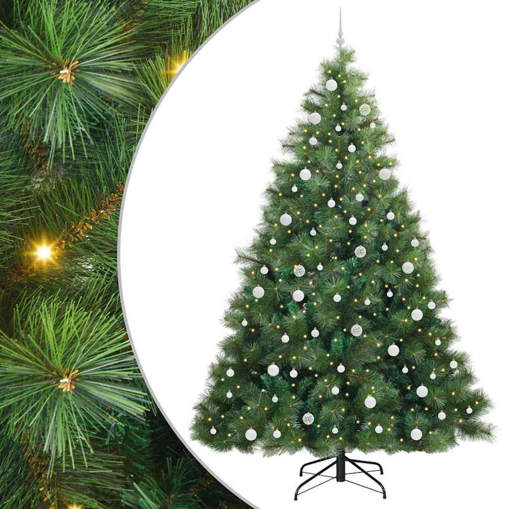 Sapin de noël artificiel avec 300 led vert 240 cm pe et pvc