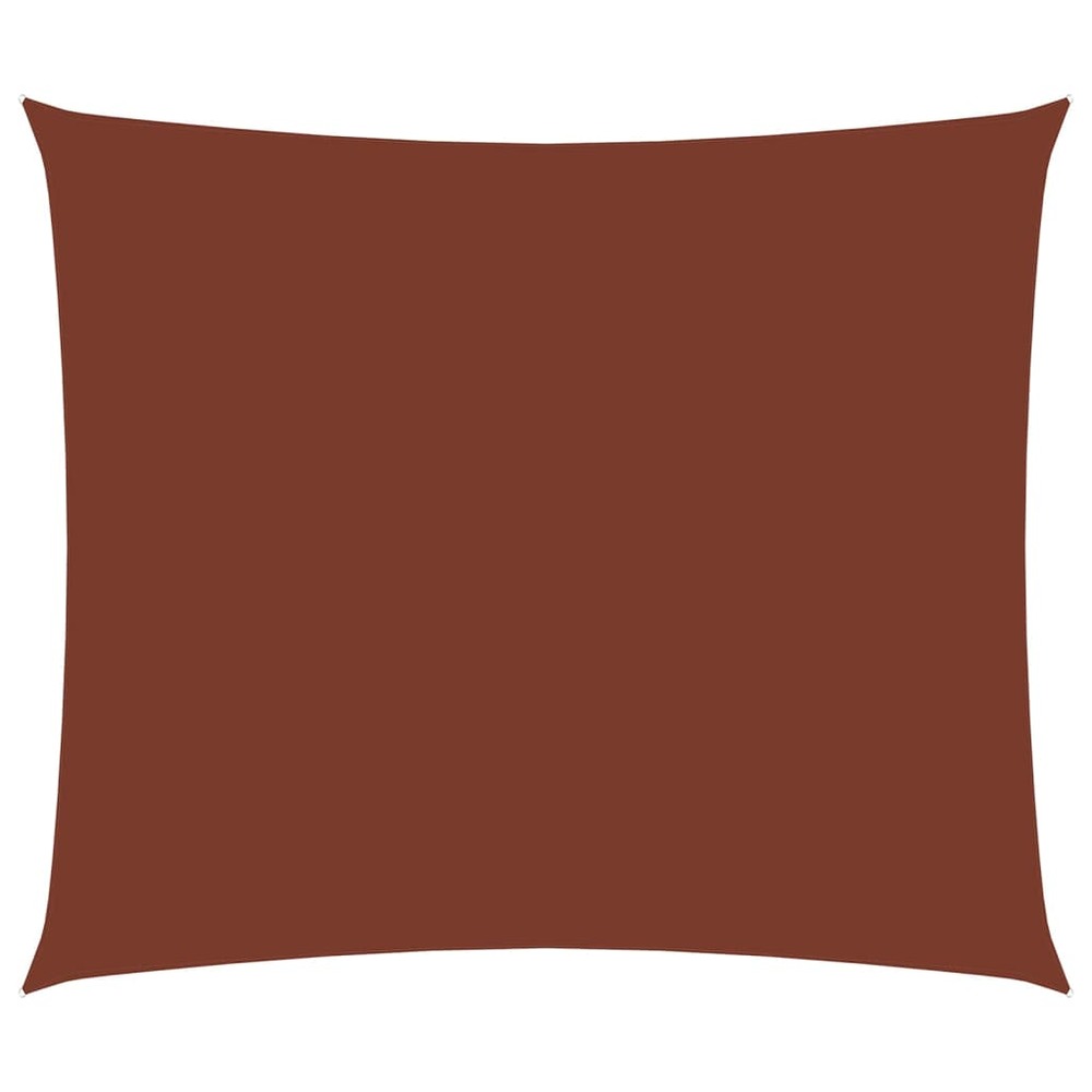 Voile toile d'ombrage parasol tissu oxford rectangulaire 3,5 x 5 m terre cuite