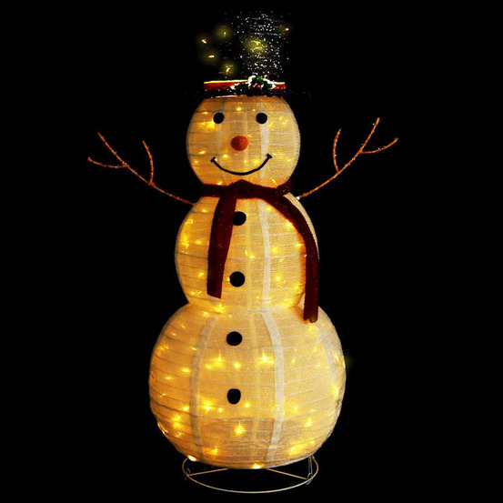 Figurine de bonhomme de neige de noël à led tissu 120 cm