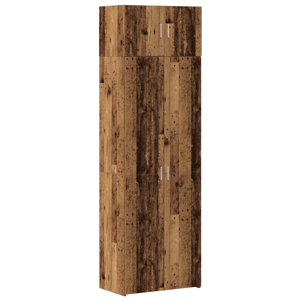 Armoire de rangement 2 pc bois ancien 70 x 42,5 x 185 cm