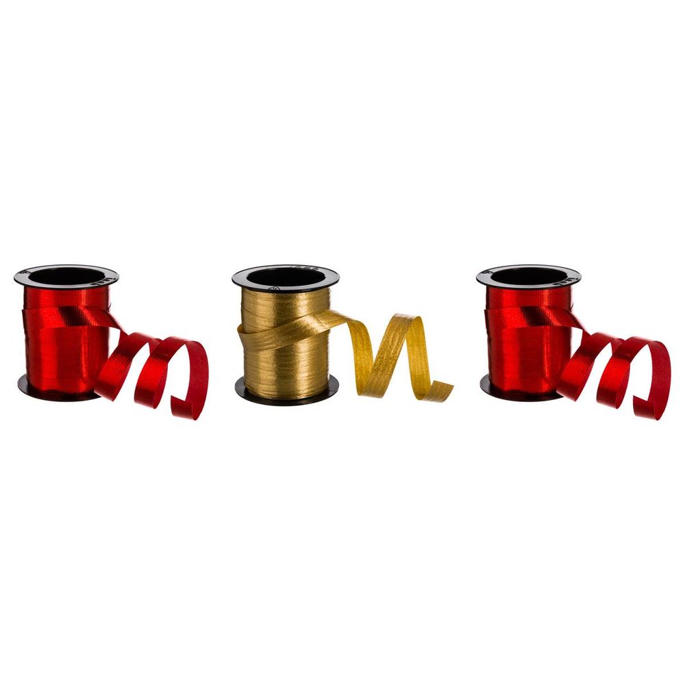 Lot de 3 rouleaux de bolduc 5 mm ou 10mm l.10m