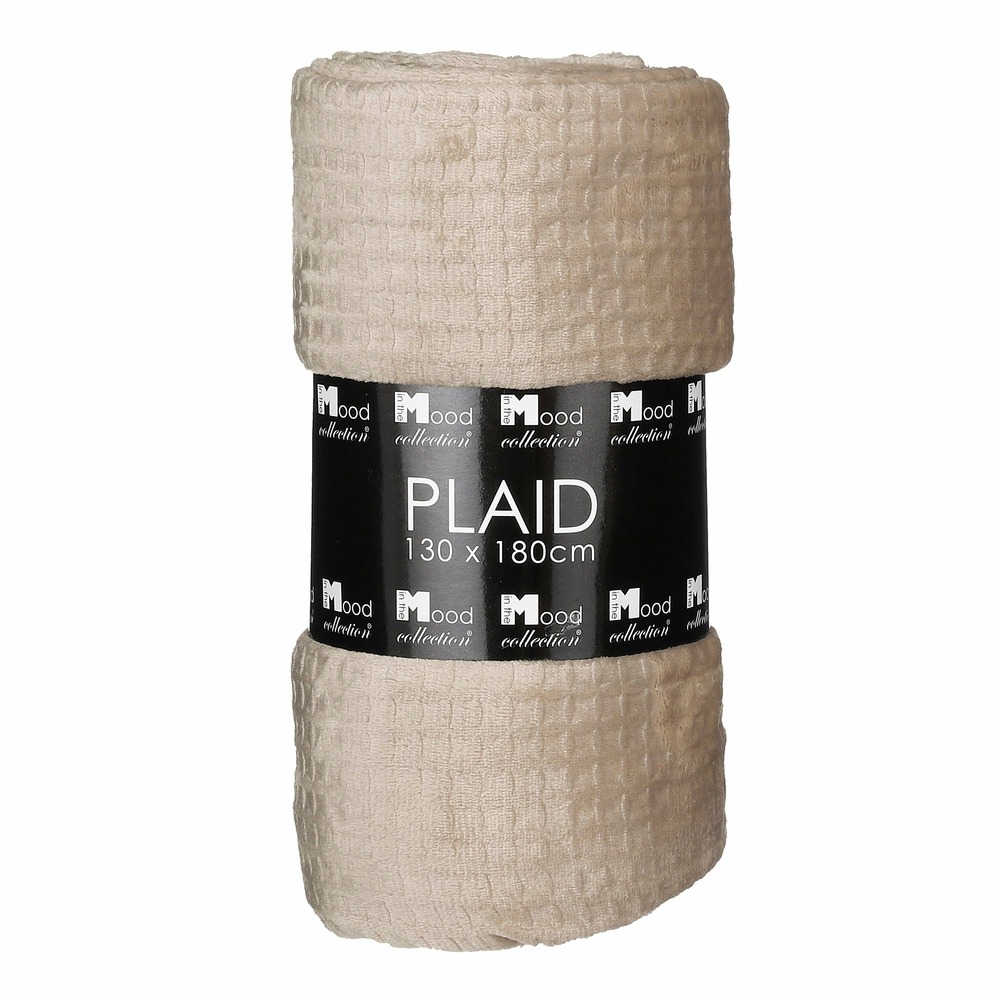 In the mood collection joanne plaid - l180 x l130 cm - polyester - beige