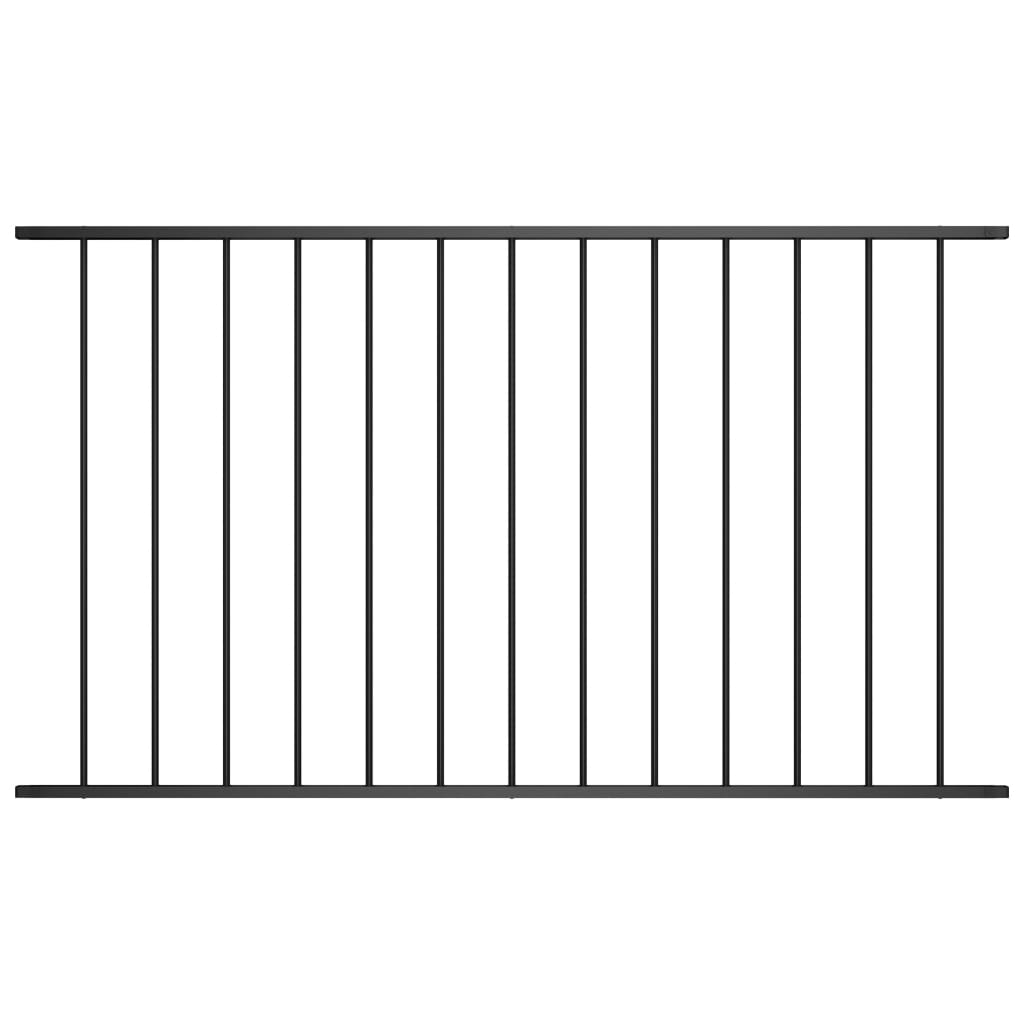 Panneau de clôture acier enduit de poudre 1,7x1 m noir