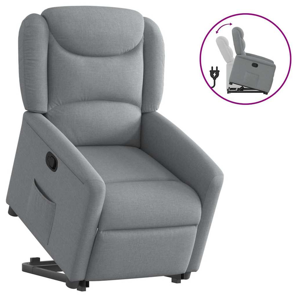 Fauteuil inclinable gris clair tissu