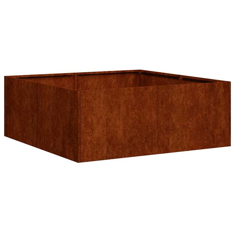Cache-pot de jardin rouillé 80 x 80 x 30 cm
