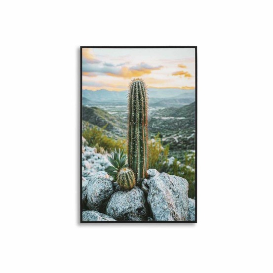 Toile décorative avec cadre cactus 60 x 4 x 90 cm modèle 1