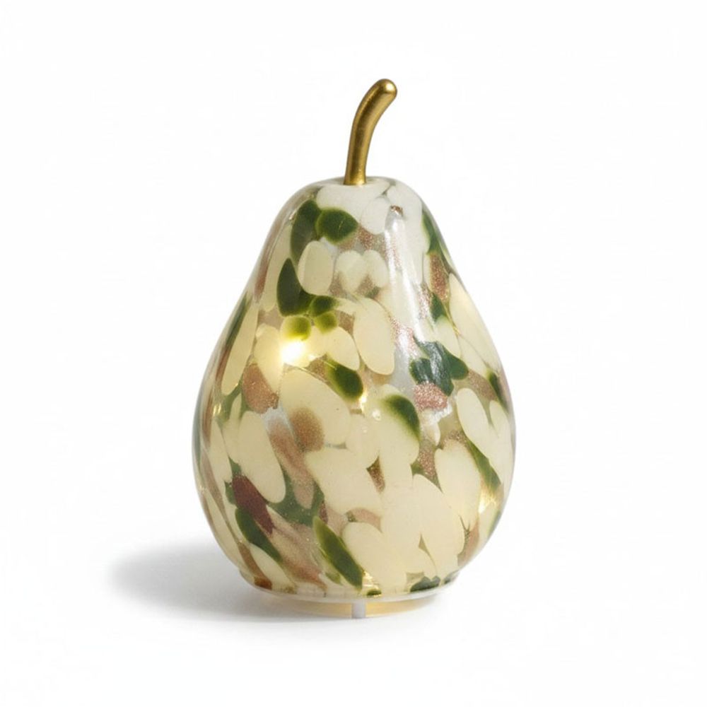 Lampe à poser led poire verte verre 11x11x17cm