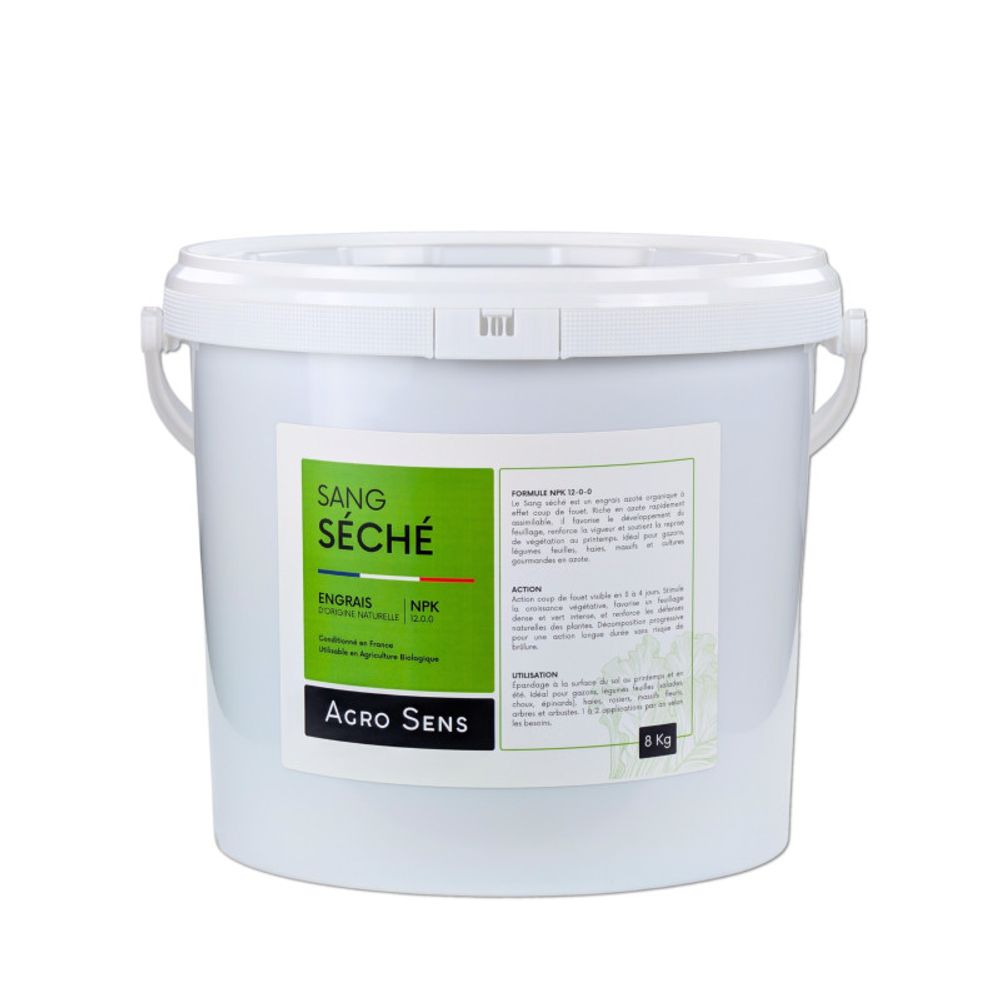 Sang séché - engrais azoté, coup de fouet - seau 8 kg