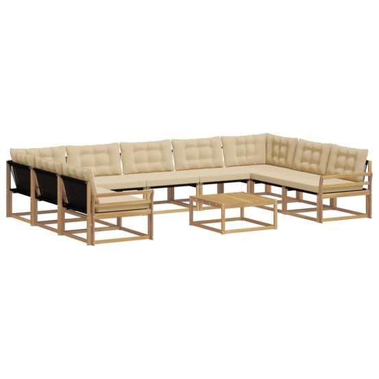 Ensemble de canapés d'extérieur 10 pc blanc et beige